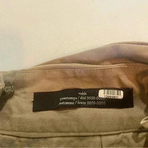 Rokh Midi Skirt 38 4 S Brown Beige Tan Twist Front Button Embellished Cotton - Picture 10 of 16